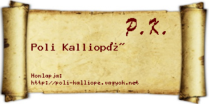 Poli Kalliopé névjegykártya